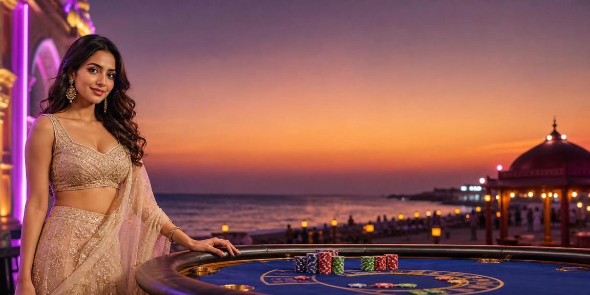 Player enjoying Aviator game with vibrant Chennai beach backdrop