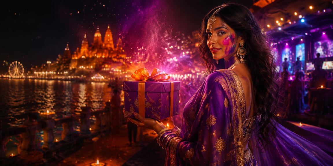 Indian festival celebration with casino entertainment theme